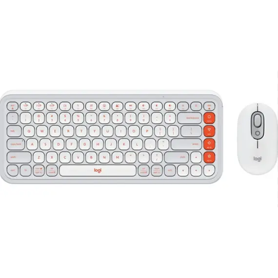 კლავიატურა და მაუსი LOGITECH POP ICON COMBO - OFF WHITE - US INT'L - BT - N/A - INTNL-973  - Primestore.ge