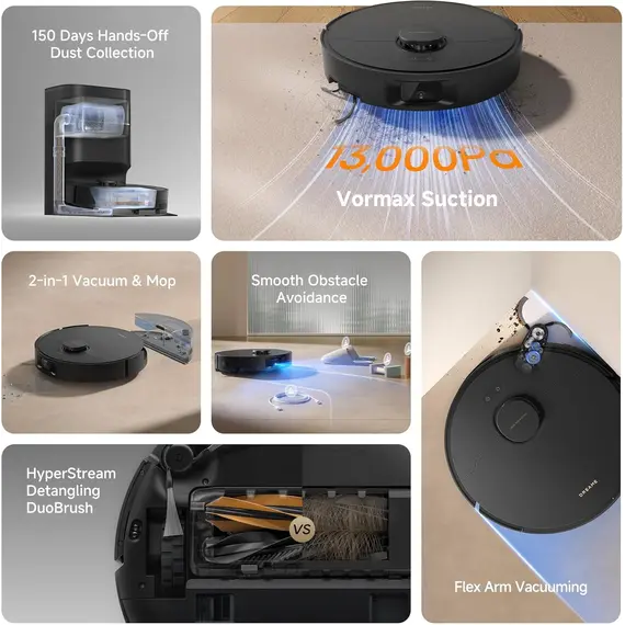 მტვერსასრუტი Dreame Robot Vacuum D20 Pro Plus Black (RLD43SD) , 4 image - Primestore.ge