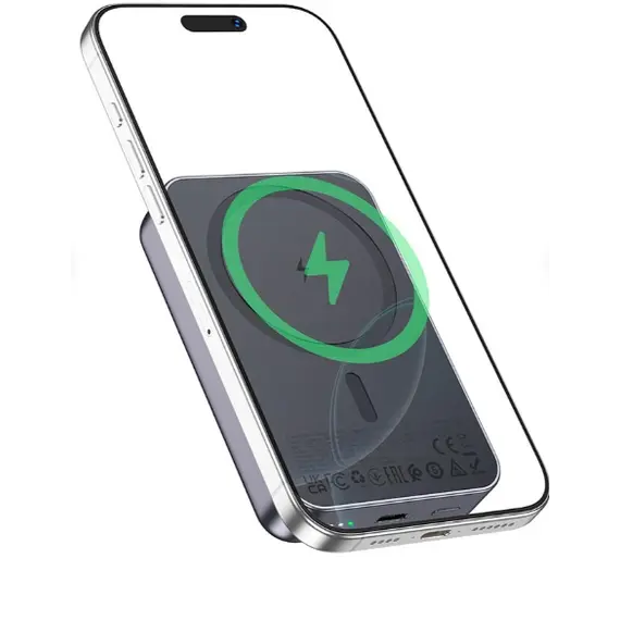 პორტატული დამტენი HocoJ160A Original magnetic power bank(10000mAh) metal grey , 2 image - Primestore.ge