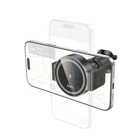მანქანის დამტენი Hoco HW35 Power electric magnetic wireless fast charging car holder , 3 image - Primestore.ge