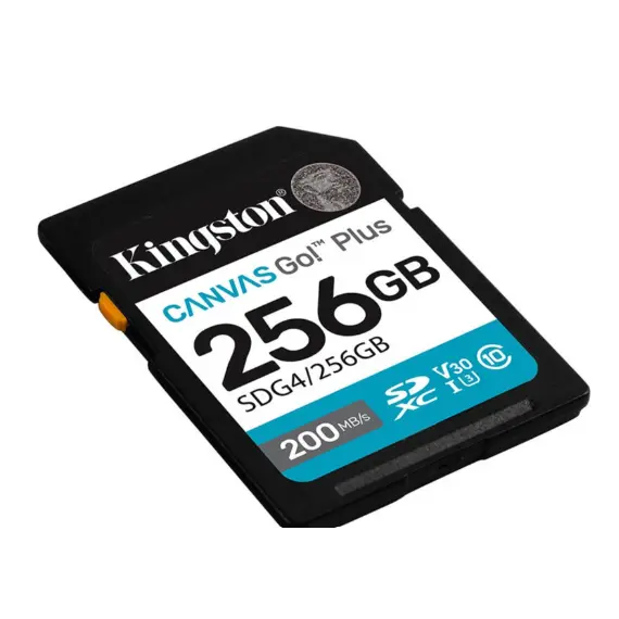 მეხსიერების ბარათი Kingston Canvas Go Plus 256GB SD Card | Up to 200MB/s | Class 10, UHS-I, U3, V30 | SDG4/256GB - Primestore.ge