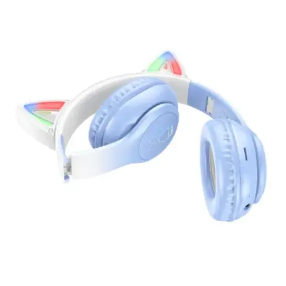 ყურსასმენი Hoco W42 Cat ears BT headphones crystal blue , 2 image - Primestore.ge