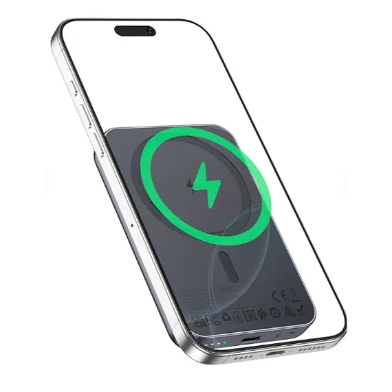 პორტატული დამტენი HocoJ160 Original magnetic power bank(5000mAh) metal grey , 2 image - Primestore.ge