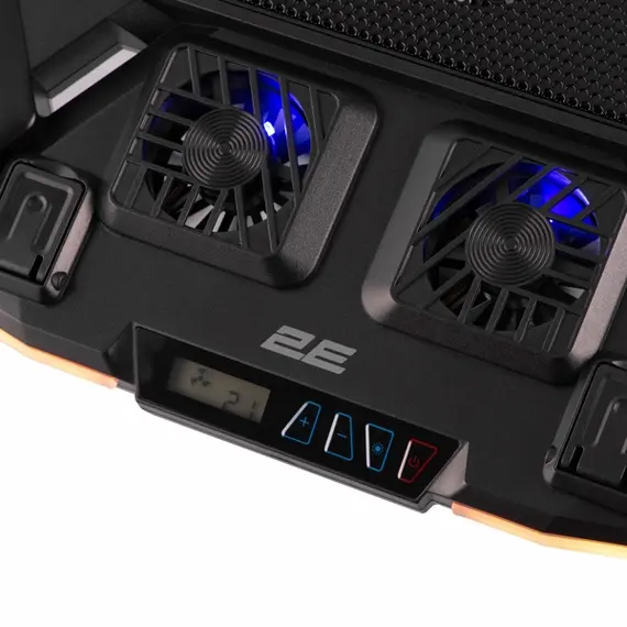 ნოუთბუქის გამაგრილებელი 2E GAMING Laptop stand CPG-011, up to 17.3", 1xUSB-A, 1xUSB-C, LCD, RGB, black - Primestore.ge