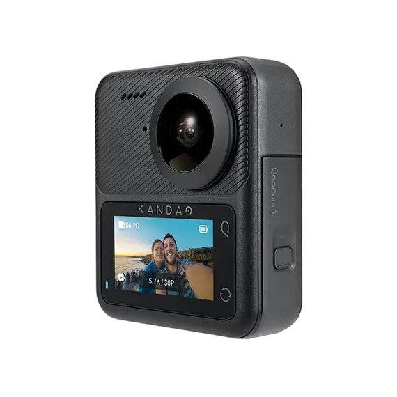 ექშენ კამერა KanDao Q23G-02 QooCam 3, 62MP, 360 Action Camera Travel Combo, Black - Primestore.ge