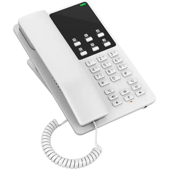 IP ტელეფონი Grandstream GHP620, White Compact Hotel IP Phones, 2 lines, 2 SIP accounts, One 10/100 Mbsps Ethernet ports, PoE, No PSU included - Primestore.ge