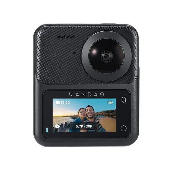 ექშენ კამერა KanDao Q23G-02 QooCam 3, 62MP, 360 Action Camera Travel Combo, Black - Primestore.ge