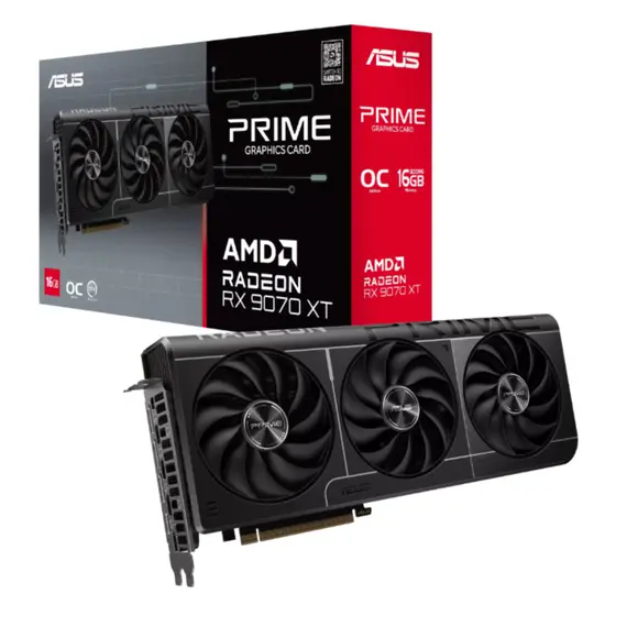 ვიდეო დაფა ASUS Graphic Card Radeon RX 9070 XT 16GB GDDR6 OC PRIME-RX9070XT-O16G - Primestore.ge