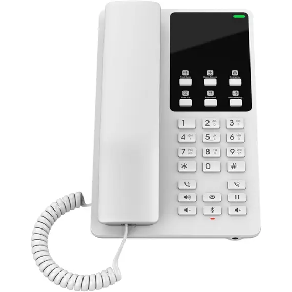 IP ტელეფონი Grandstream GHP620, White Compact Hotel IP Phones, 2 lines, 2 SIP accounts, One 10/100 Mbsps Ethernet ports, PoE, No PSU included - Primestore.ge