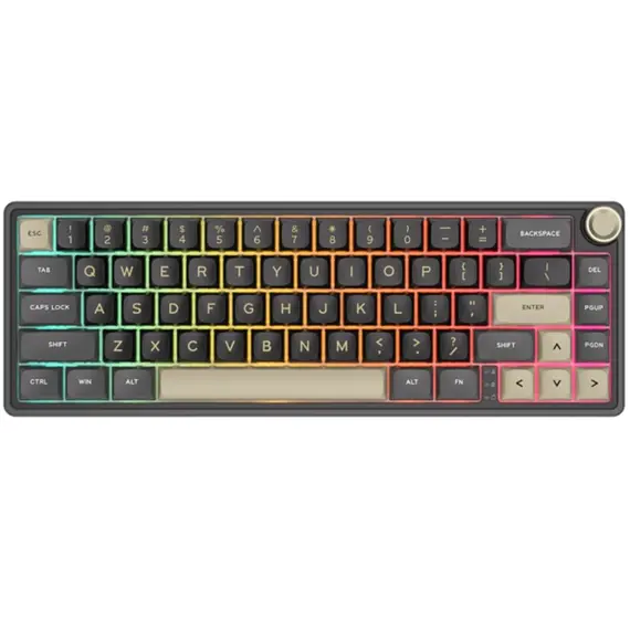 კლავიატურა Royal Kludge RK R65 RGB Mechanical Keyboard, Chartreuse switch, Hot Swappable, Type-C wired, Phantom - Primestore.ge