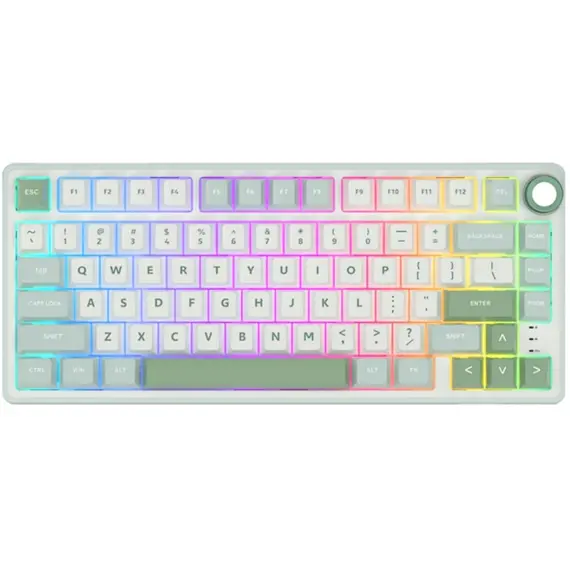 კლავიატურა Royal Kludge RK R75 RGB Mechanical Keyboard, K silver switch, Hot Swappable, Type-C wired, Sky Cyan - Primestore.ge