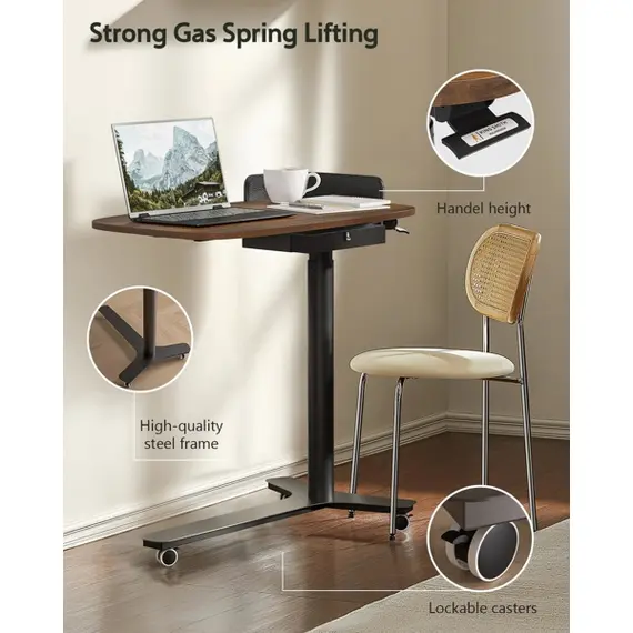 სათამაშო მაგიდა Kingsmith Pneumatic height adjustable table ETD2 Dark walnut - Primestore.ge