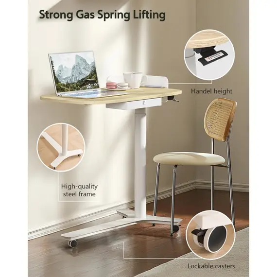 სათამაშო მაგიდა Kingsmith Pneumatic height adjustable table ETD2 oak - Primestore.ge