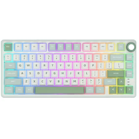 კლავიატურა Royal Kludge RK R75 RGB Mechanical Keyboard, Brown switch, Hot Swappable, Type-C wired, Sky Cyan - Primestore.ge