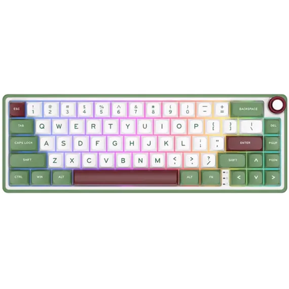 კლავიატურა Royal Kludge RK R65 RGB Mechanical Keyboard, Brown switch, Hot Swappable, Type-C wired, Green sand - Primestore.ge
