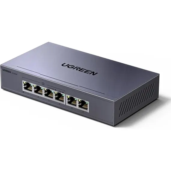 სვიჩი UGREEN CM741 (35371EU), 6-Port Gigabit, PoE+ Switch, Grey - Primestore.ge