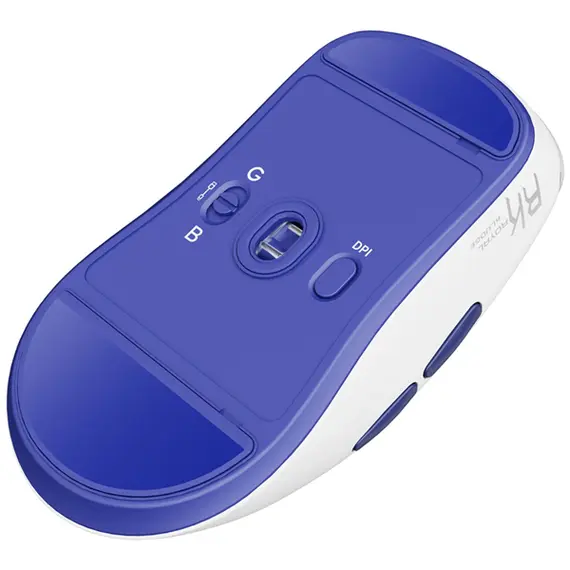 მაუსი Royal Kludge RK M30 Gaming Mouse Wireless, 2.4GHz, Bluetooth, USB White Blue - Primestore.ge