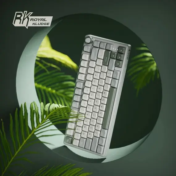 კლავიატურა Royal Kludge RK R75 RGB Mechanical Keyboard, Brown switch, Hot Swappable, Type-C wired, Sky Cyan - Primestore.ge