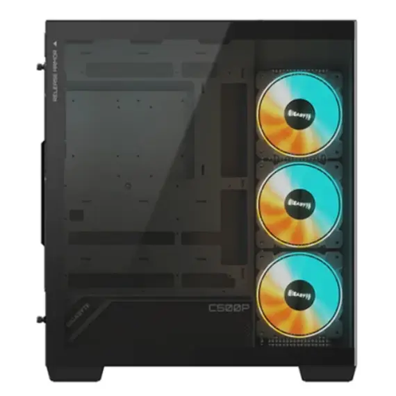 კომპიუტერის ქეისი Gigabyte C500 PANORAMIC STEALTH 4x120mm ARGB Fans Mid Tower Black - C500P ST - Primestore.ge