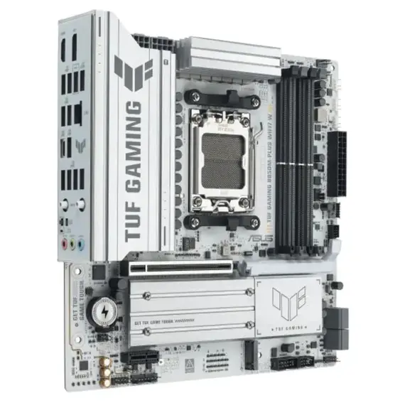 დედა დაფა ASUS Motherboard TUF GAMING B850M-PLUS WIFI7 W sAM5 B850 4xDDR5 M.2 HDMI DP Wi-Fi BT mATX white - Primestore.ge