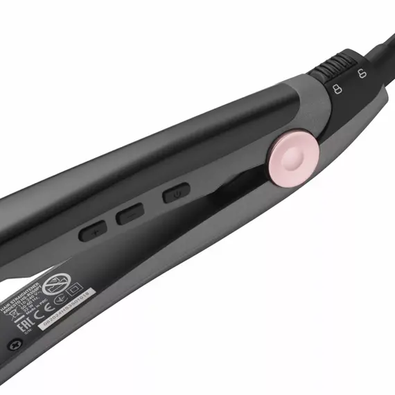 თმის გასასწორებელი Ardesto Hair straightener Pink Touch, 32W, 110-200C, ceramics, gray+pink - Primestore.ge