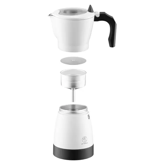 ყავის მადუღარა Ardesto coffee maker Electric moka pot.  0.3l, ground, white - Primestore.ge