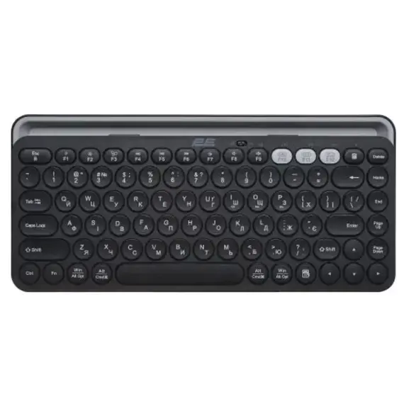 კლავიატურა 2E Keyboard membrane KS250 84key, WL/BT, EN/UK, black-grey - Primestore.ge