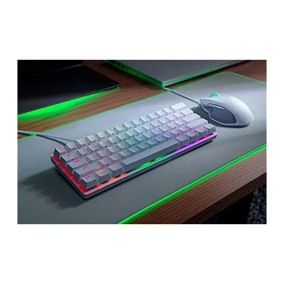 კლავიატურა Razer Keyboard Huntsman Mini Mercury Ed. RGB 61key Red Switch USB EN White - Primestore.ge