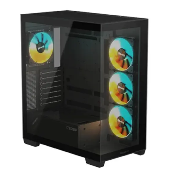 კომპიუტერის ქეისი Gigabyte C500 PANORAMIC STEALTH 4x120mm ARGB Fans Mid Tower Black - C500P ST - Primestore.ge
