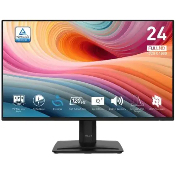 მონიტორი MSI Monitor 23.8" PRO MP242A-E2 D-Sub, HDMI, DP, MM, IPS, 120Hz, 1 ms, sRGB 115%, AdaptiveSync - Primestore.ge