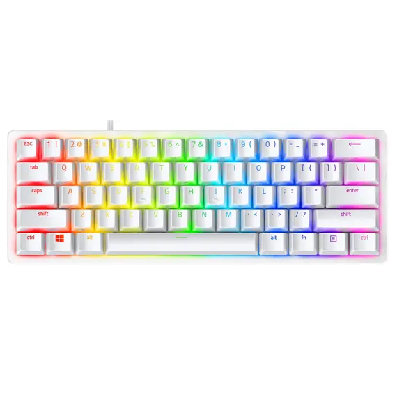 კლავიატურა Razer Keyboard Huntsman Mini Mercury Ed. RGB 61key Red Switch USB EN White - Primestore.ge