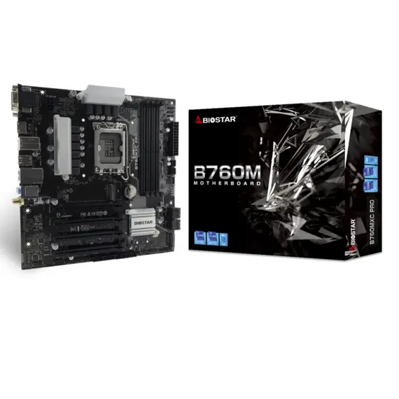 დედა დაფა Biostar Mainboard,Intel B760MXC PRO, 4DDR5 Socket 1700+, uATX, Gbe LAN, - Primestore.ge