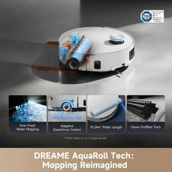 რობოტი მტვერსასრუტი Robot vacuum cleaner Dreame Robot Vacuum Aqua 10 Ultra Roller Complete Black (RLH71DE-1) - Primestore.ge