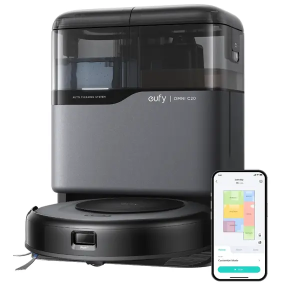 მტვერსასრუტი Eufy Robot Vacuum Omni C20 (G) - Europe (excluded UK plug) Black 1 - Primestore.ge
