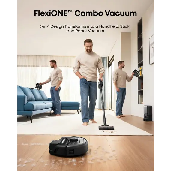 მტვერსასრუტი Eufy Robot Vacuum 3-in-1 E 20 (G) - Europe (excluded UK plug) Black - Primestore.ge