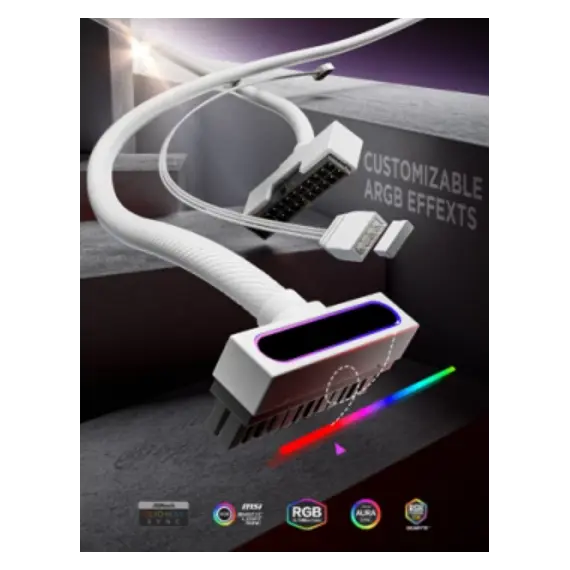 PSU კაბელის დამაგრძელებელი Asiahorse HYDRUS 24PIN WHITE - 30CM - Primestore.ge