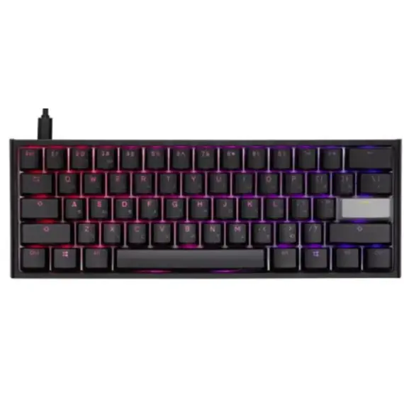 კლავიატურა Ducky One 2 Mini Cherry Speed Silver RGB LED UA/RU Black-White - Primestore.ge