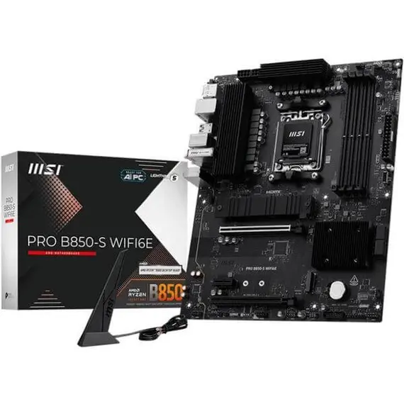 დედა დაფა MSI Motherboard PRO B850-S WIFI6E sAM5 B850 4xDDR5 M.2 HDMI WiFi BT ATX - Primestore.ge