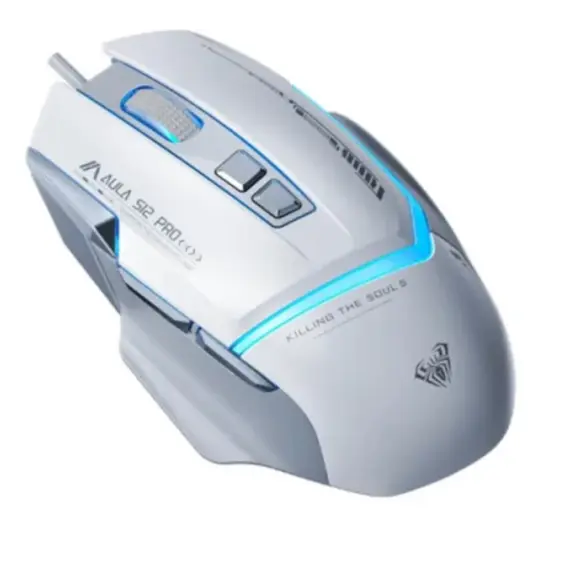 მაუსი AULA S12 Pro Wired RGB Gaming Mouse White/Gray - Primestore.ge