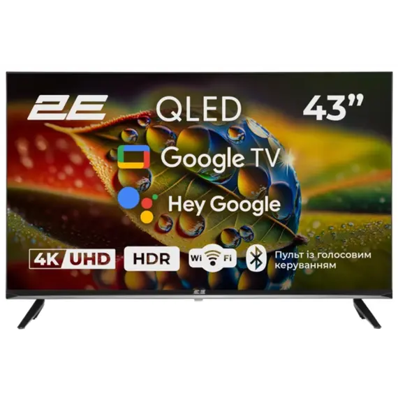ტელევიზორი TV Set 43" 2E QLED 4K 60Hz Smart Google TV Black - Primestore.ge