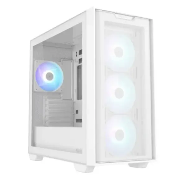 კომპიუტერის ქეისი Asus A21 Plus 4x120mm ARGB Fans Mini Tower White - 90DC00H3-B19010 - Primestore.ge