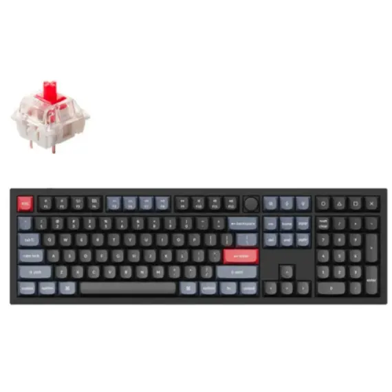 კლავიატურა Keychron Q6 104Key, Gateron G PRO Red, Hot-Swap, QMK, Knob, USB-A, EN, RGB - Primestore.ge