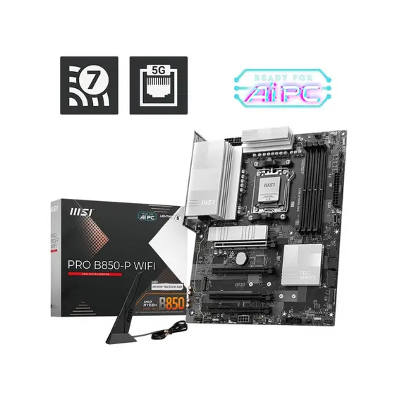 დედა დაფა MSI Motherboard PRO B850-P WIFI sAM5 B850 4xDDR5 M.2 HDMI WiFi BT ATX - Primestore.ge