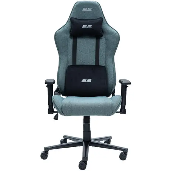 სათამაშო სავარძელი 2E GAMING Chair BUSHIDO Lite, fabric, 2D-Armrests, dark green - Primestore.ge