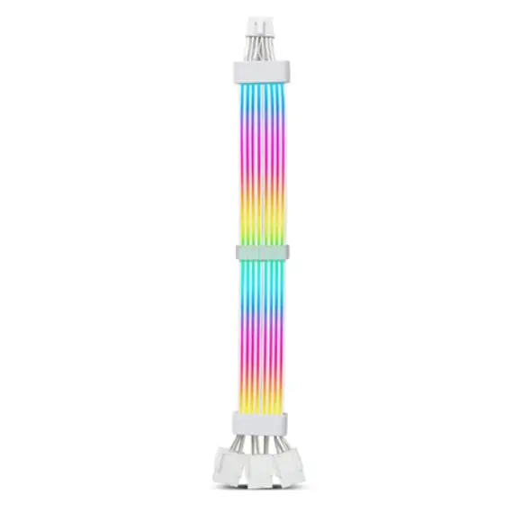 PSU კაბელის დამაგრძელებელი Asiahorse RGB DualSR 12pin 4pin 1to3 White - Primestore.ge