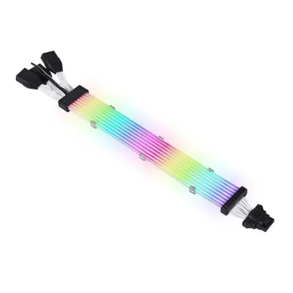 PSU კაბელის დამაგრძელებელი Asiahorse RGB DualSR 12pin 4pin 1to3 Black - Primestore.ge