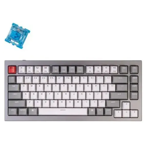 კლავიატურა Keychron Q1 75Key, Gateron Phantom Blue, Hot-Swap, QMK, Knob, USB-A, EN, RGB - Primestore.ge