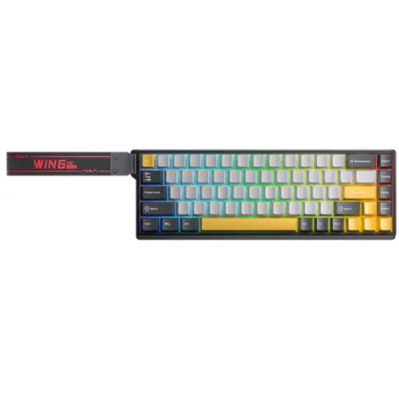 კლავიატურა AULA WIN68 HE MAX RGB Wired Gaming Keyboard dark Grey/light grey/Yellow (Wing Chun Magnetic Switch) - Primestore.ge