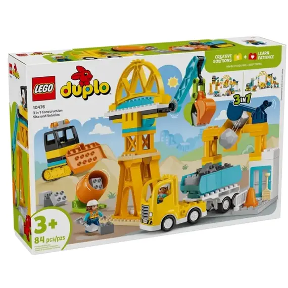 ლეგო LEGO Constructor DUPLO Town 3 in 1 Construction Site and Vehicles - Primestore.ge