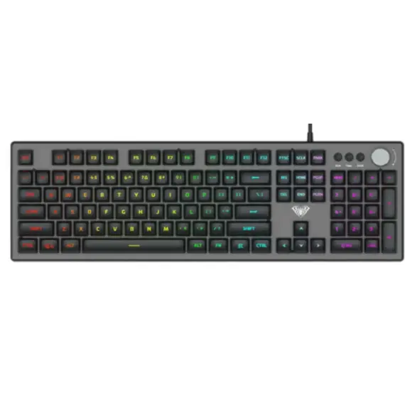 კლავიატურა AULA F2028 Wired RGB Keyboard Gray/Black keycap - Primestore.ge